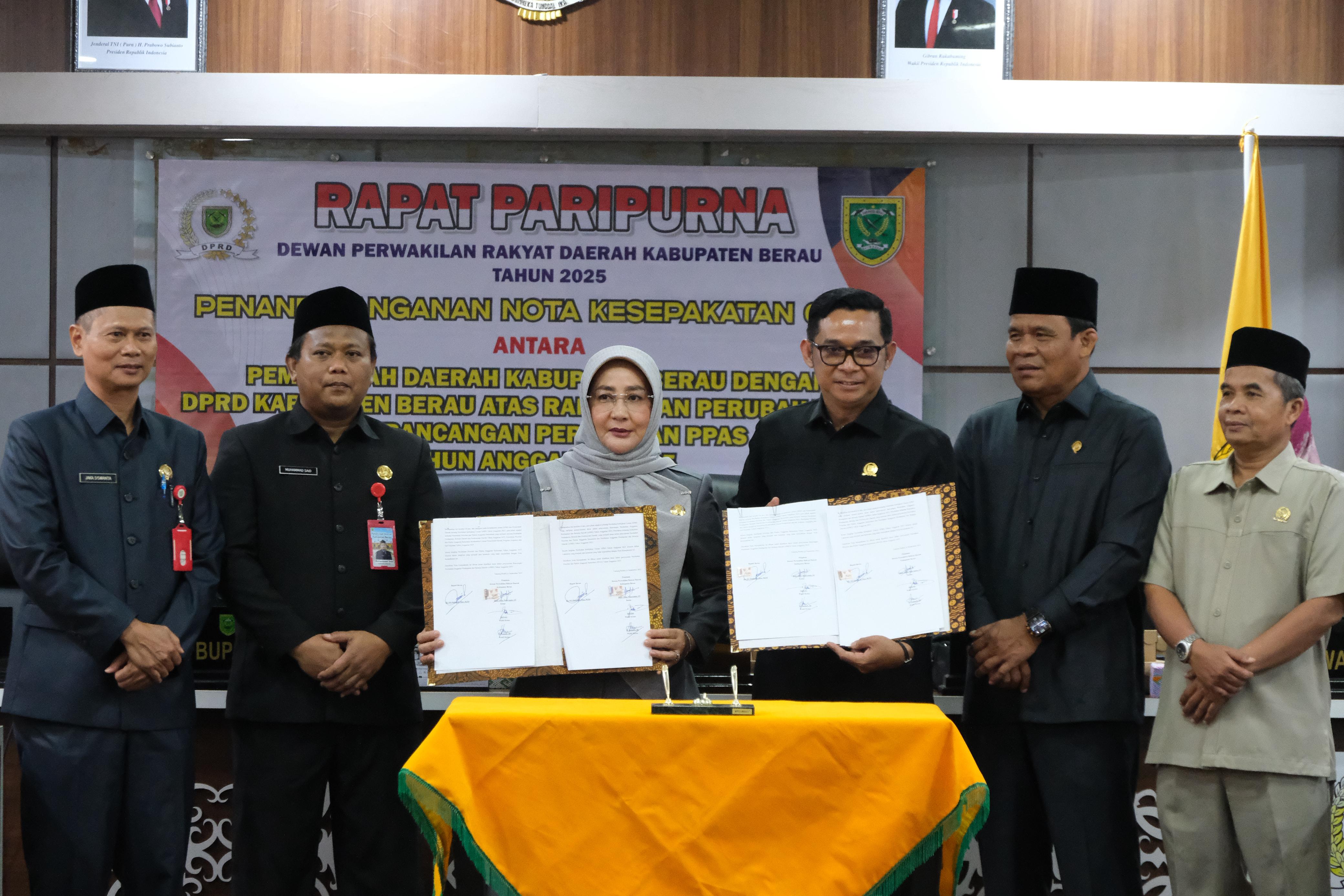 Pemkab dan DPRD Berau Sepakati Perubahan KUA-PPAS Tahun Anggaran 2025